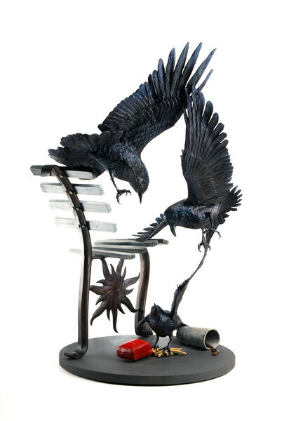 As the Crow Fries 2 | Brent Cooke | CastArt Studio | Bronze Sculpture