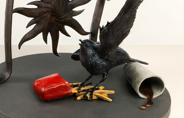 As the Crow Fries 4 | Brent Cooke | CastArt Studio | Bronze Sculpture